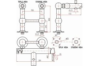 Смеситель для ванны Rav Slezak Seina SE950.5/2CMAT черный